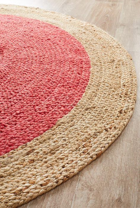 Adoni Cherry Round Polo Jute Rug, Rugs, Ozark Home 