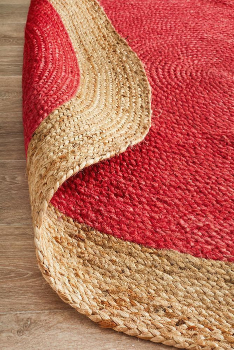 Adoni Cherry Round Polo Jute Rug, Rugs, Ozark Home 