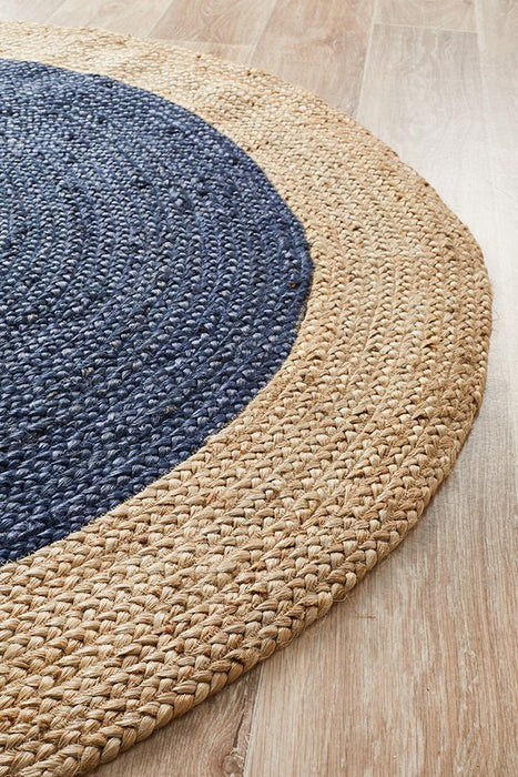 Adoni Navy Round Polo Jute Rug, Rugs, Ozark Home 