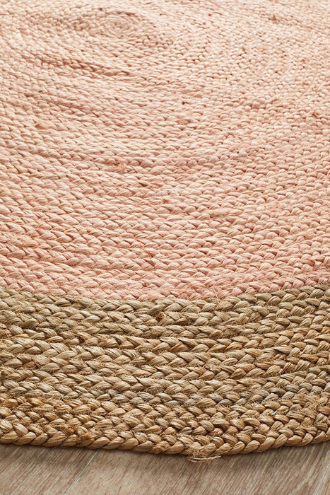 Adoni Pink Round Polo Jute Rug, Rugs, Ozark Home 