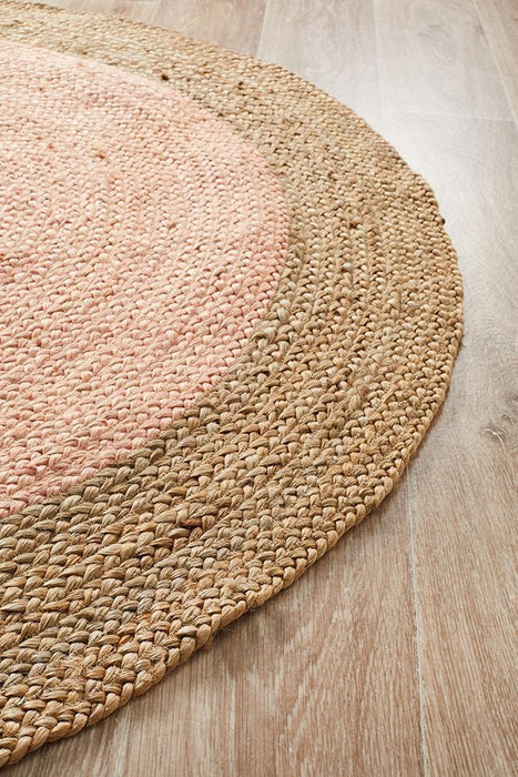 Adoni Pink Round Polo Jute Rug, Rugs, Ozark Home 