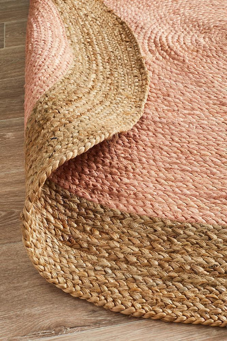 Adoni Pink Round Polo Jute Rug, Rugs, Ozark Home 