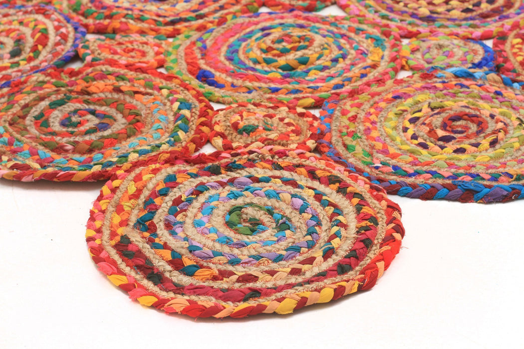 Adoni Multicoloured Round Jute Rug, Rugs, Ozark Home 