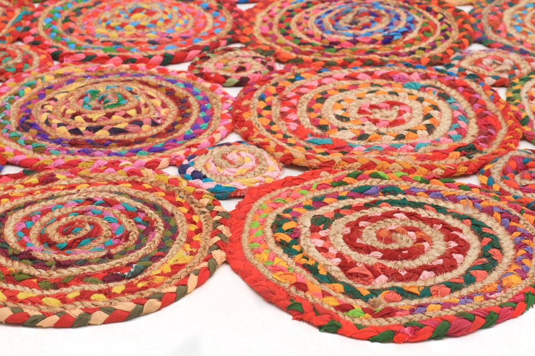 Adoni Multicoloured Round Jute Rug, Rugs, Ozark Home 