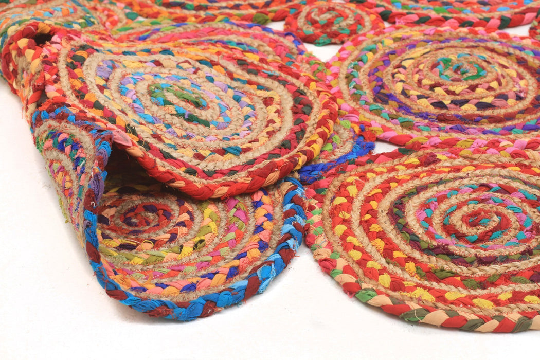 Adoni Multicoloured Round Jute Rug, Rugs, Ozark Home 