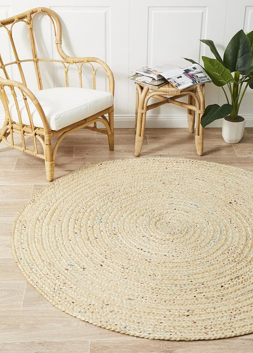 Adoni Bleached Shiva Round Jute Rug, Rugs, Ozark Home 