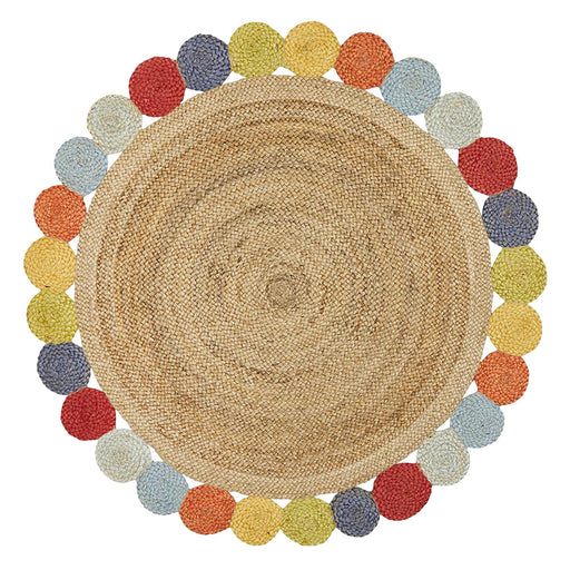 Adoni Multicoloured Tutti Round Jute Rug, Rugs, Ozark Home 