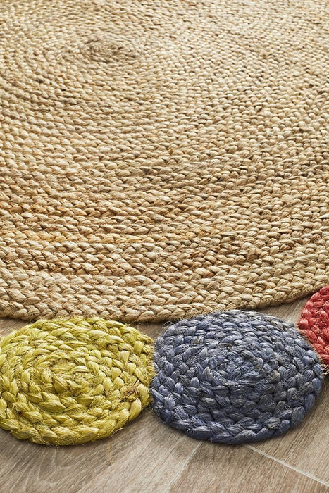 Adoni Multicoloured Tutti Round Jute Rug, Rugs, Ozark Home 