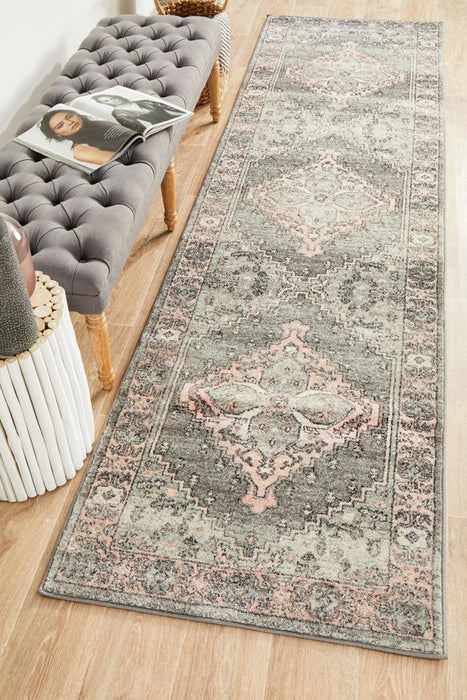 Aydin Grey Transitional Medallion Contemporary Runner Rug, Rugs, Ozark Home 