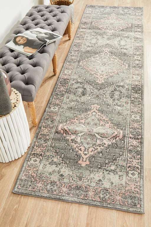 Aydin Grey Transitional Medallion Contemporary Runner Rug, Rugs, Ozark Home 