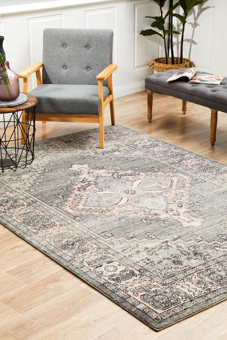 Aydin Grey Transitional Medallion Contemporary Rug, Rugs, Ozark Home 