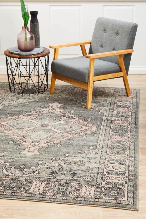 Aydin Grey Transitional Medallion Contemporary Rug, Rugs, Ozark Home 