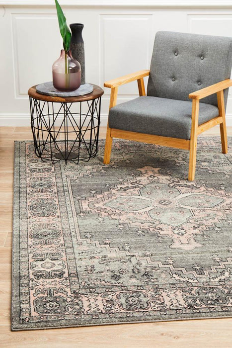 Aydin Grey Transitional Medallion Contemporary Rug, Rugs, Ozark Home 