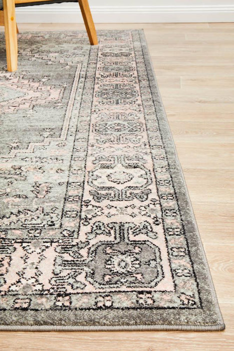 Aydin Grey Transitional Medallion Contemporary Rug, Rugs, Ozark Home 