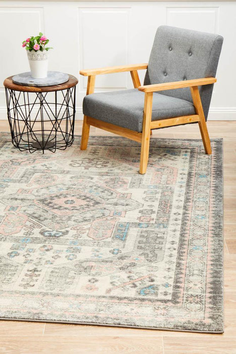 Aydin Silver Transitional Medallion Contemporary Rug, Rugs, Ozark Home 