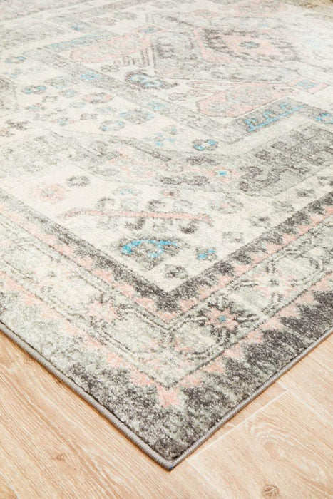 Aydin Silver Transitional Medallion Contemporary Rug, Rugs, Ozark Home 