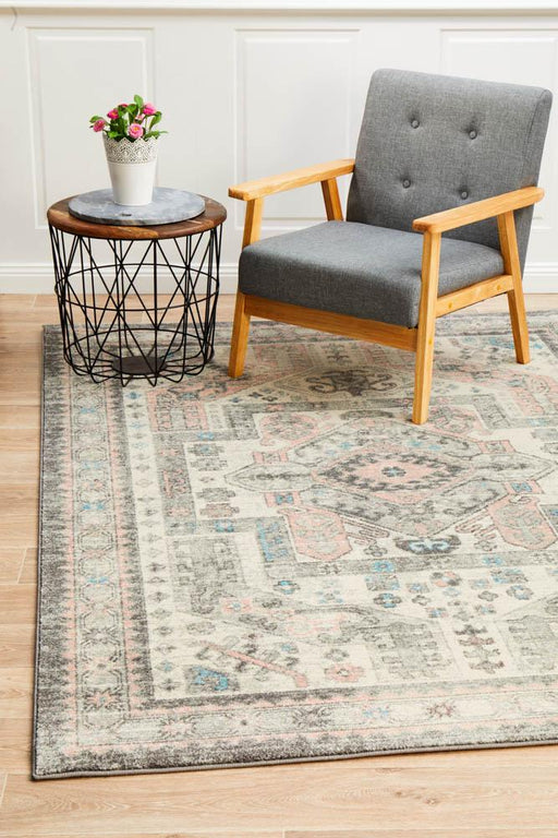 Aydin Silver Transitional Medallion Contemporary Rug, Rugs, Ozark Home 