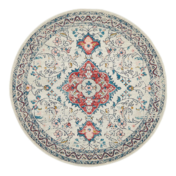 Aydin Pastel Round Transitional Medallion Contemporary Rug, Rugs, Ozark Home 