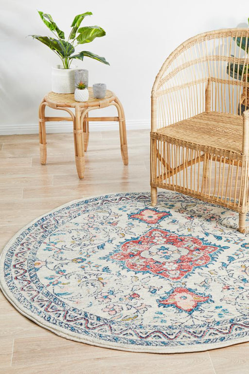 Aydin Pastel Round Transitional Medallion Contemporary Rug, Rugs, Ozark Home 