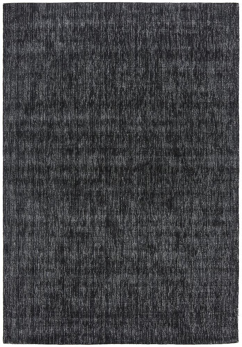 Amroha Black Handloom Viscose Contemporary Rug, Rugs, Ozark Home 