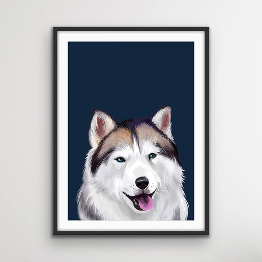 Alaskan Husky Dog Art Print Stretched Canvas Wall Art, Wall Art, Ozark Home 