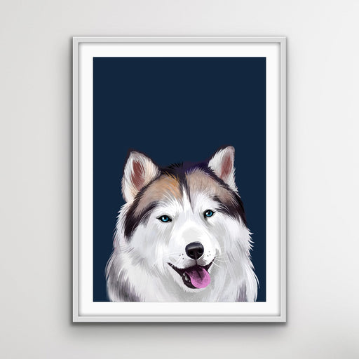 Alaskan Husky Dog Art Print Stretched Canvas Wall Art, Wall Art, Ozark Home 