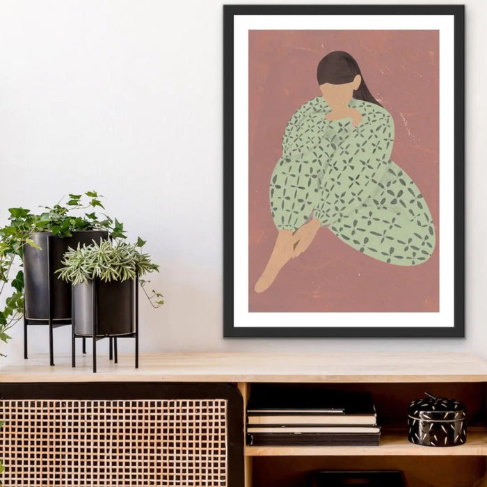 Anna - Woman Contemporary Boho Drawing Print