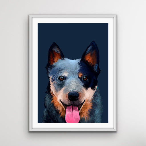 Australian Cattle Dog Landscape Art Print Stretched Canvas Wall Art, Wall Art, Ozark Home 