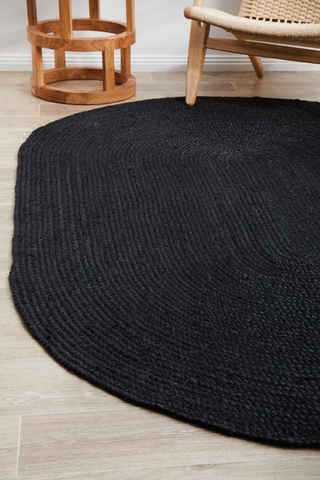 Bagli Black Oval Chunky Jute Rug, Rugs, Ozark Home 