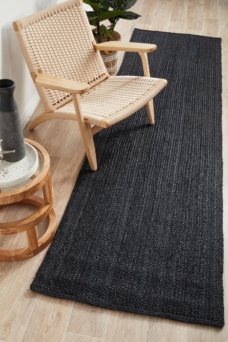 Bagli Black Chunky Jute Runner Rug, Rugs, Ozark Home 