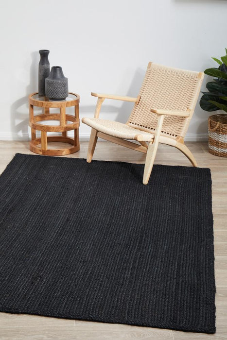 Bagli Black Rectangle Chunky Jute Rug, Rugs, Ozark Home 