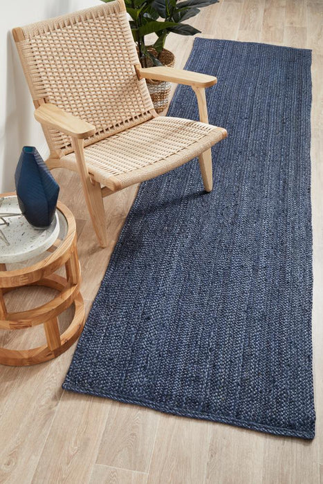 Bagli Navy Chunky Jute Runner Rug, Rugs, Ozark Home 