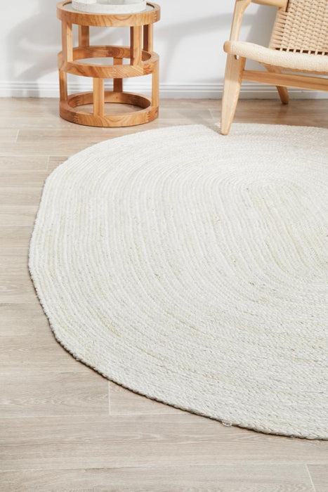 Bagli White Oval Chunky Jute Rug, Rugs, Ozark Home 