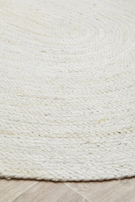 Bagli White Oval Chunky Jute Rug, Rugs, Ozark Home 