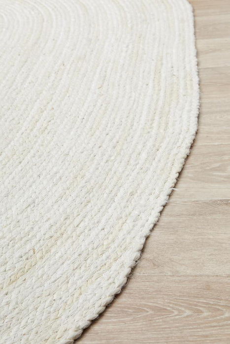 Bagli White Oval Chunky Jute Rug, Rugs, Ozark Home 