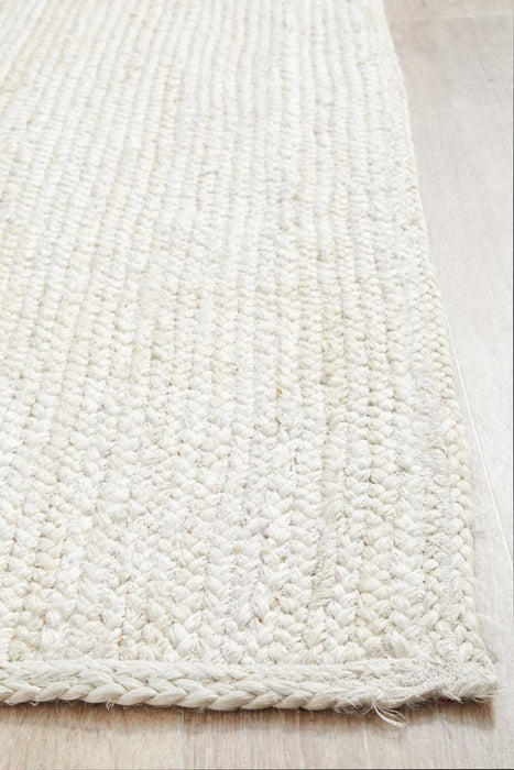 Bagli White Chunky Jute Runner Rug, Rugs, Ozark Home 