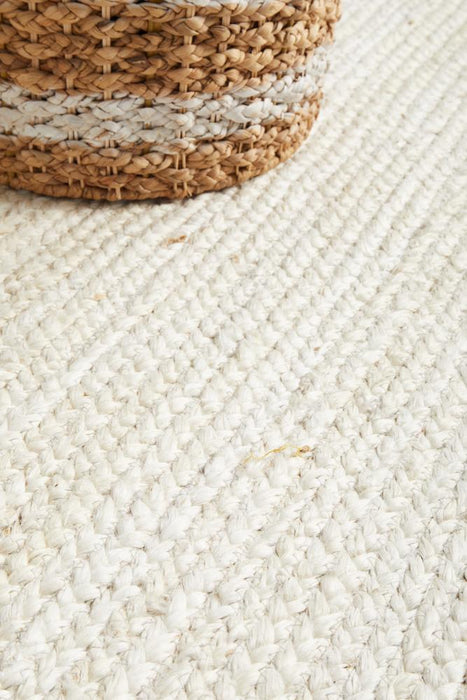 Bagli White Chunky Jute Runner Rug, Rugs, Ozark Home 