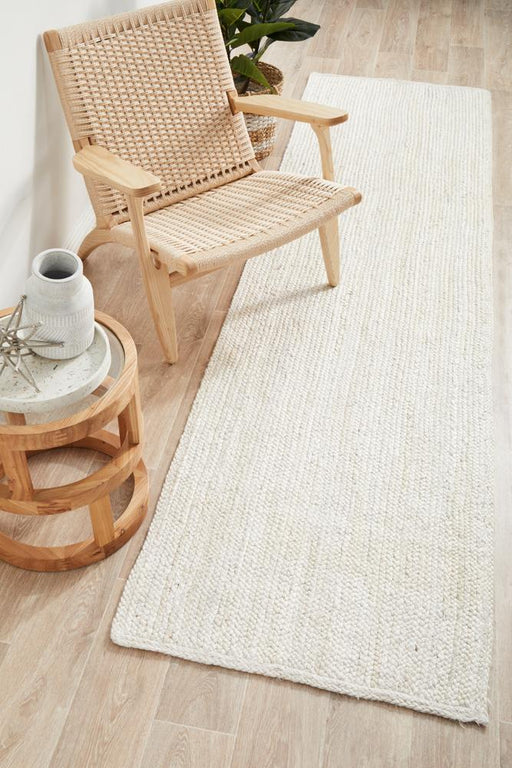 Bagli White Chunky Jute Runner Rug, Rugs, Ozark Home 