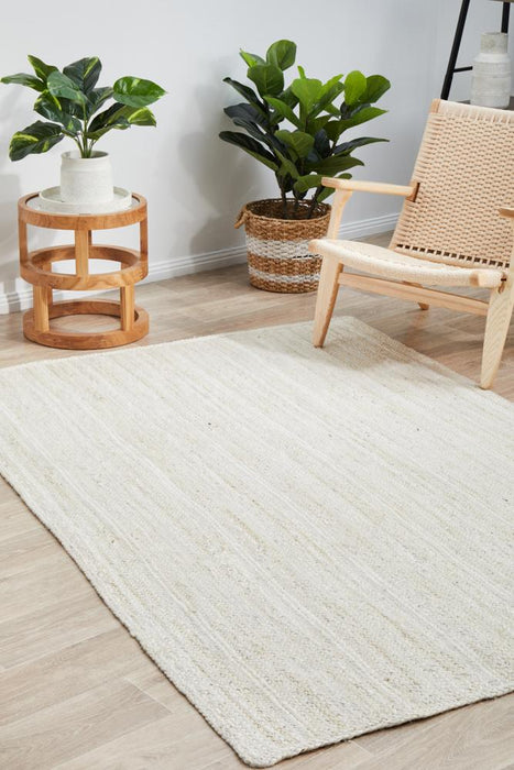 Bagli White Rectangle Chunky Jute Rug, Rugs, Ozark Home 