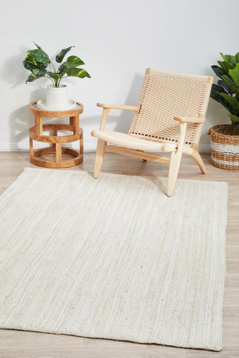 Bagli White Rectangle Chunky Jute Rug, Rugs, Ozark Home 