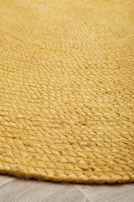 Bagli Yellow Oval Chunky Jute Rug, Rugs, Ozark Home 