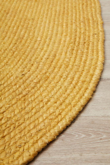 Bagli Yellow Oval Chunky Jute Rug, Rugs, Ozark Home 