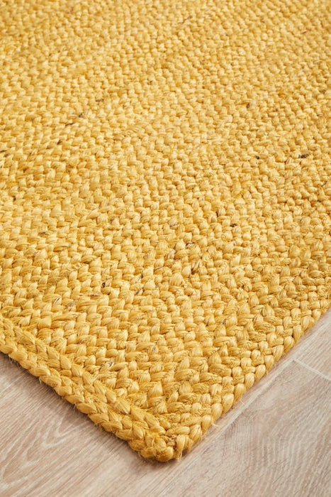 Bagli Yellow Chunky Jute Runner Rug, Rugs, Ozark Home 