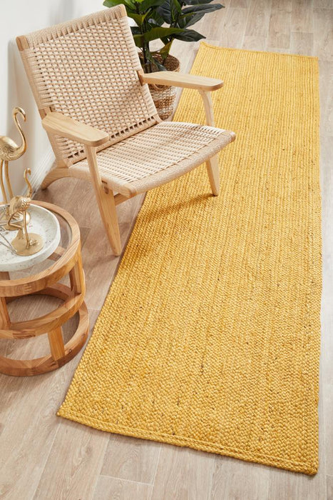 Bagli Yellow Chunky Jute Runner Rug, Rugs, Ozark Home 