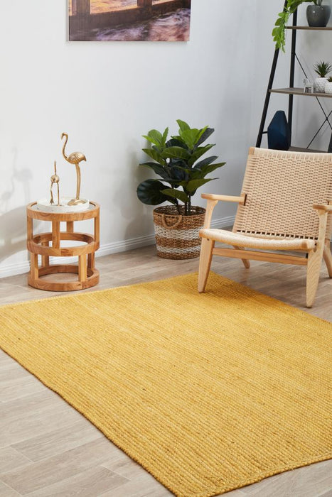 Bagli Yellow Rectangle Chunky Jute Rug, Rugs, Ozark Home 