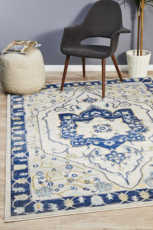 Bursa Navy Floral Medallion Vintage Rug, Rugs, Ozark Home 