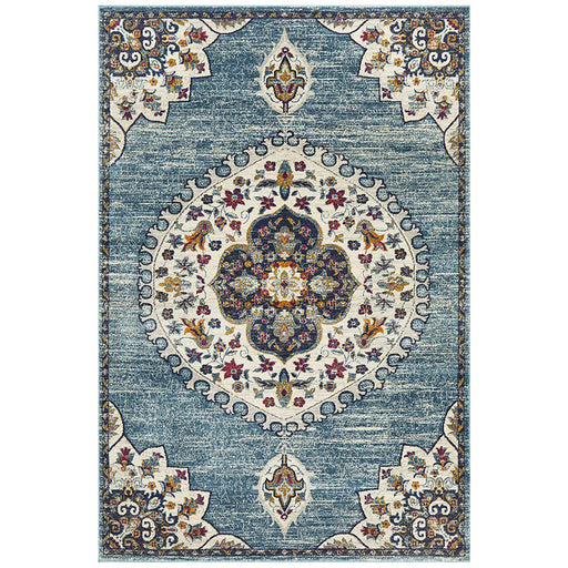 Bursa Baby Blue Floral Medallion Vintage Rug, Rugs, Ozark Home 