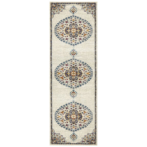 Bursa White Floral Medallion Vintage Runner Rug, Rugs, Ozark Home 