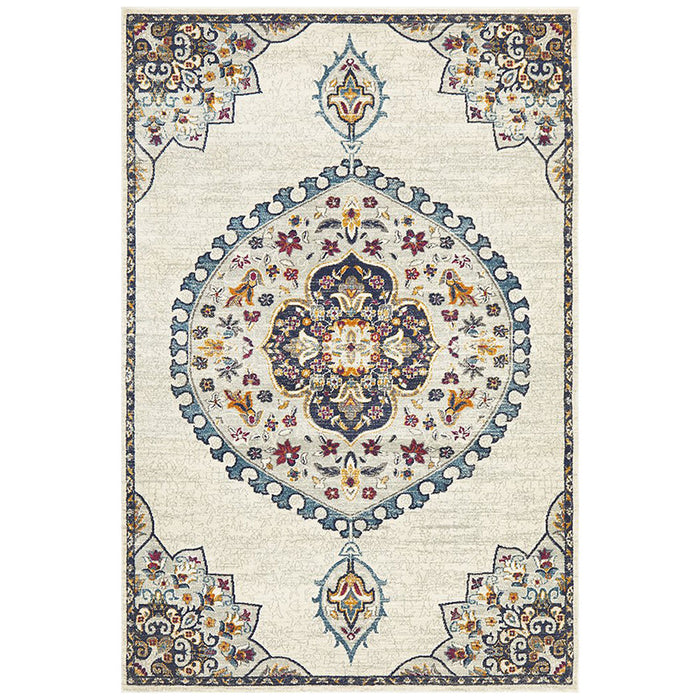 Bursa White Floral Medallion Vintage Rug, Rugs, Ozark Home 