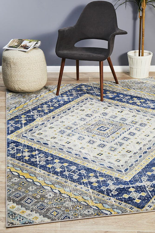 Bursa Navy Diamond Medallion Vintage Rug, Rugs, Ozark Home 